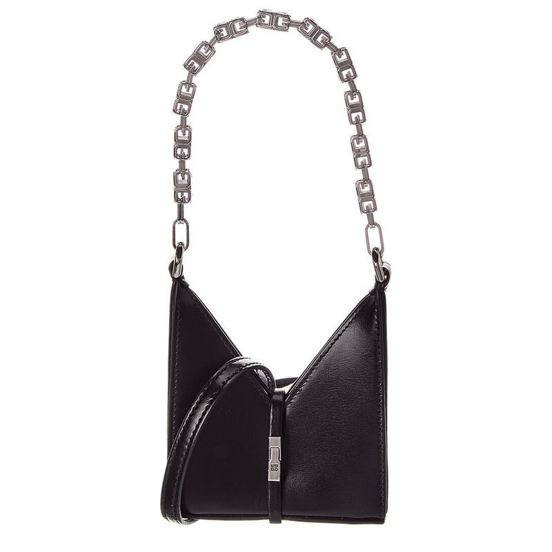 Givenchy Cut Out Micro Leather Hobo Bag, Black